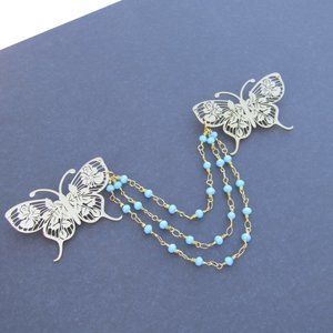 Lovely Butterfly Sweater Clips Vintage Inspired 1950s Pinup Accessory